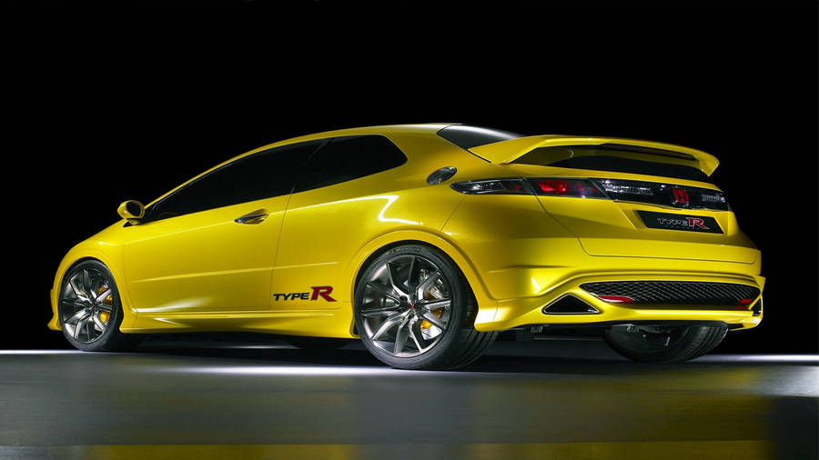 Captivating Honda Civic Type R In Awe-inspiring Yellow Wallpaper