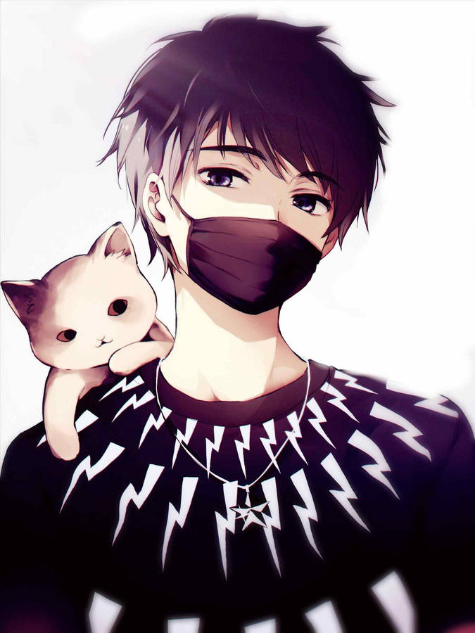 Captivating Kawaii Anime Masked Boy Wallpaper