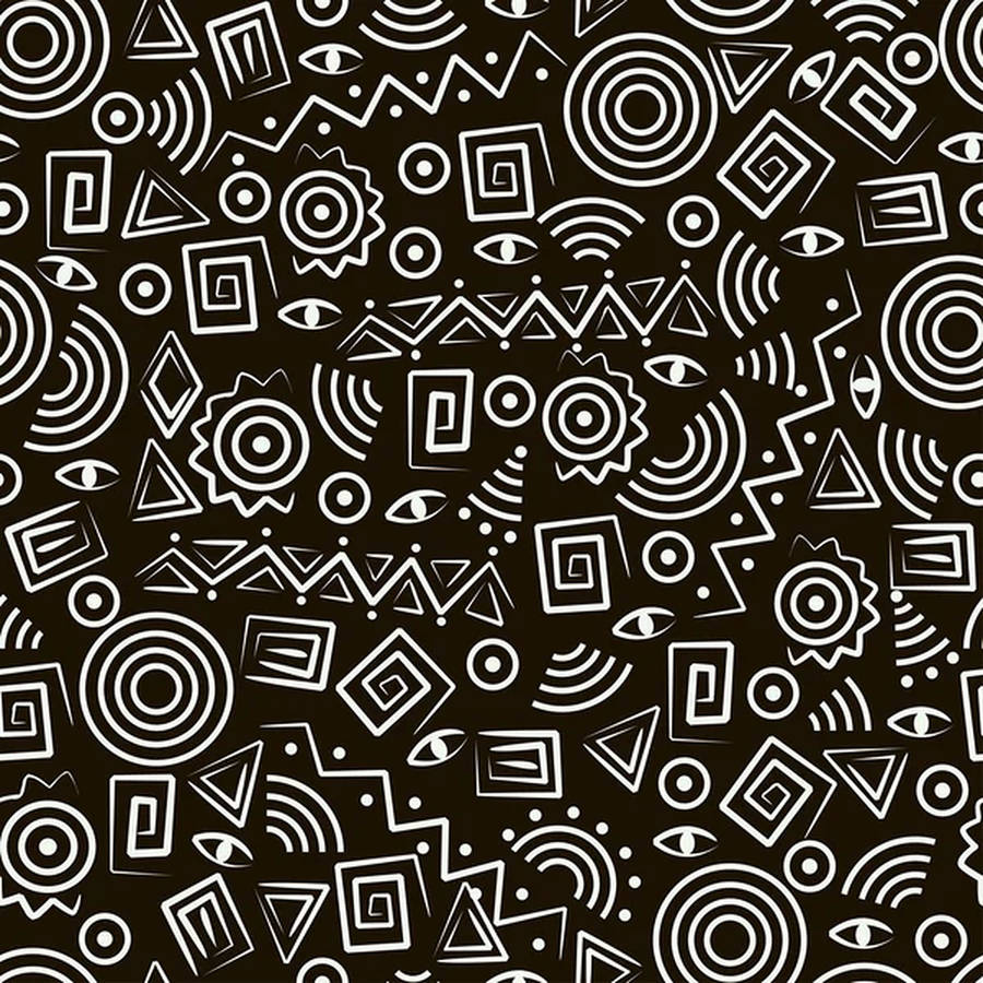 Captivating Monochrome Tribal Pattern Wallpaper