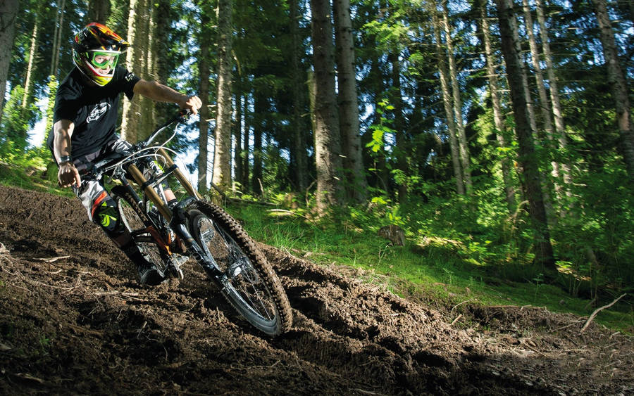 Captivating Mountain Biking Adventure Wallpaper