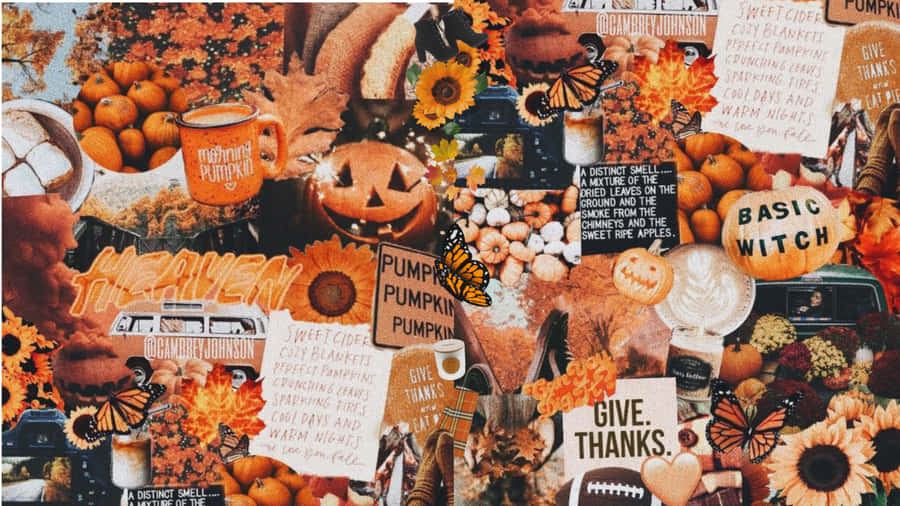 Capture The Splendor Of Fall With This Stunning Desktop Collage Wallpaper