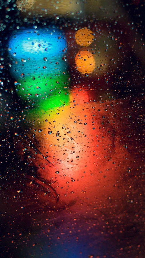 Car Lights Abstract Portrait In Rain Wallpaper