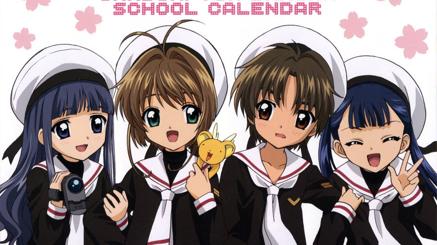 Cardcaptor Sakura Friends In Uniform Wallpaper