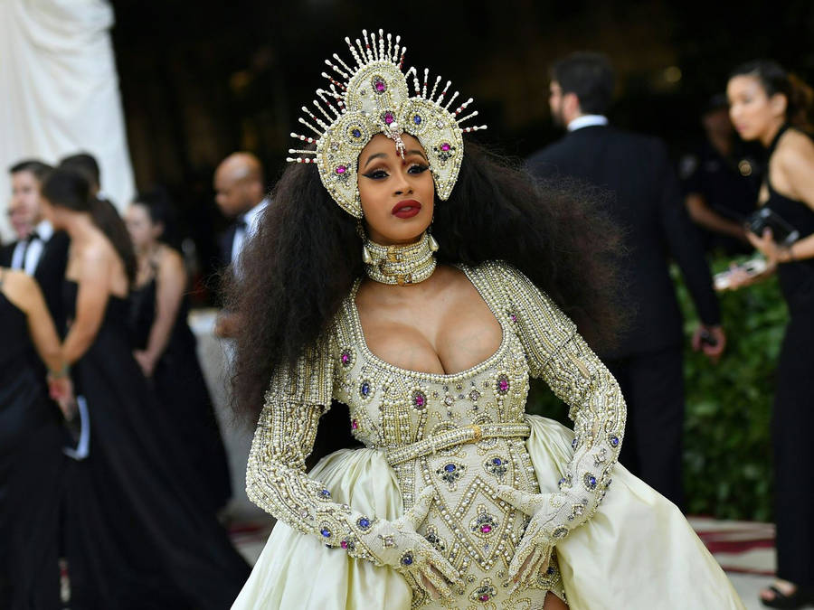 Cardi B At Met Gala Wallpaper