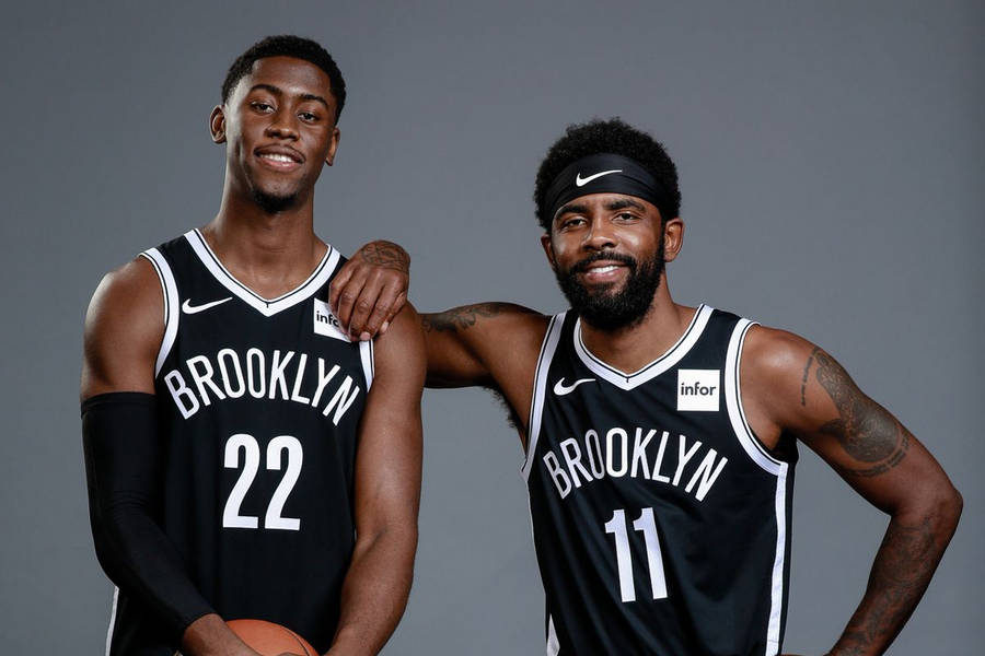 Caris Levert And Kyrie Irving Portrait Wallpaper