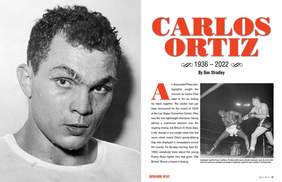 Carlos Ortiz On Ringside Seat Magazine Wallpaper