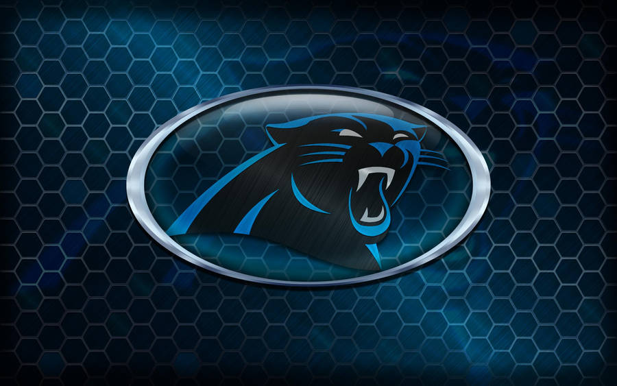 Carolina Panthers Logo On Honeycomb Wallpaper