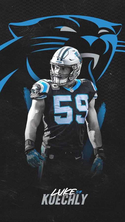 Carolina Panthers Logo With Luke Koechly Wallpaper