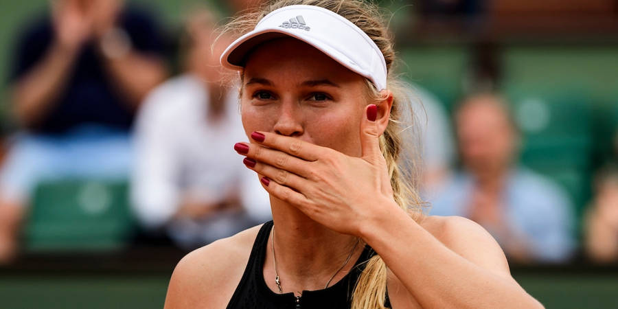 Caroline Wozniacki, Danish Tennis Pro, Blowing A Kiss Wallpaper