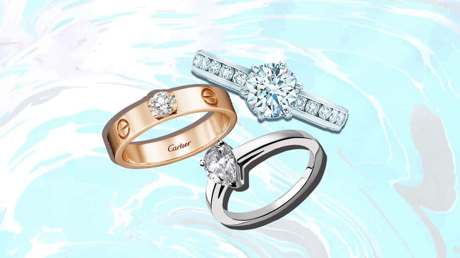 Cartier Engagement Couple Rings Wallpaper