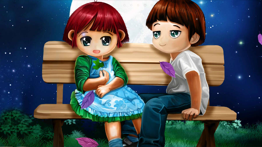 Cartoon 3d Love Couple Wallpaper