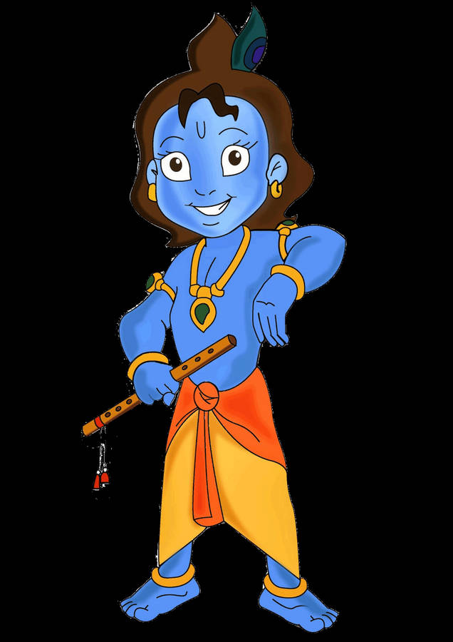 Cartoon Art Krishna Phone Wallpaper