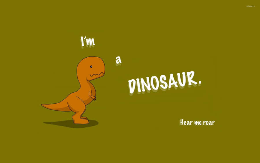 Cartoon Brown Dinosaur Wallpaper