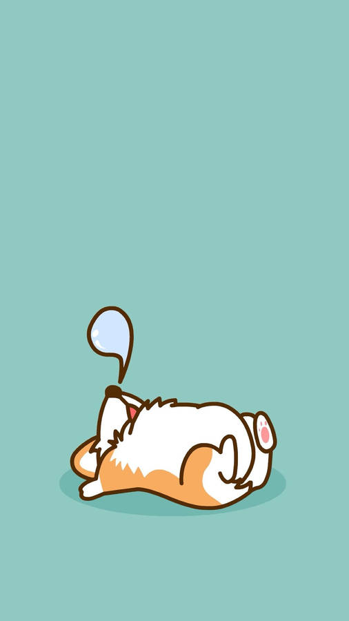 Cartoon Dog Sleeping Corgi Wallpaper