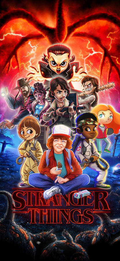 Cartoon Fan Art Stranger Things Phone Wallpaper