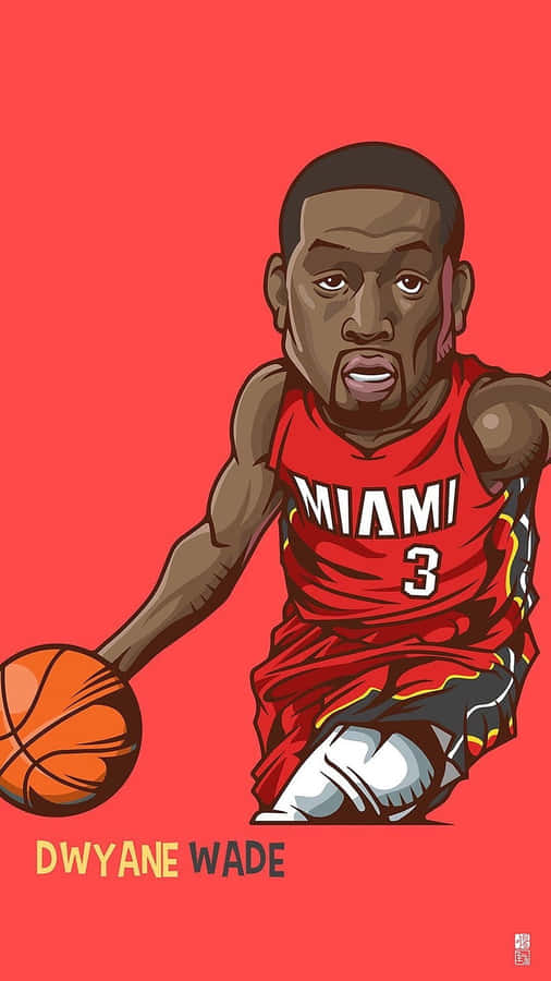 Cartoon Nba Players Dwayne Wade Wallpaper