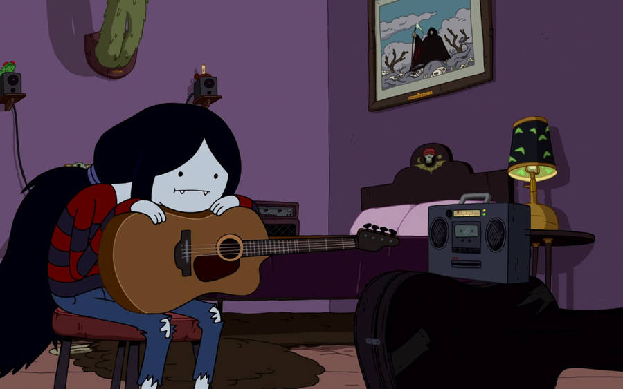 Cartoon Network Marceline With Guitar Wallpaper