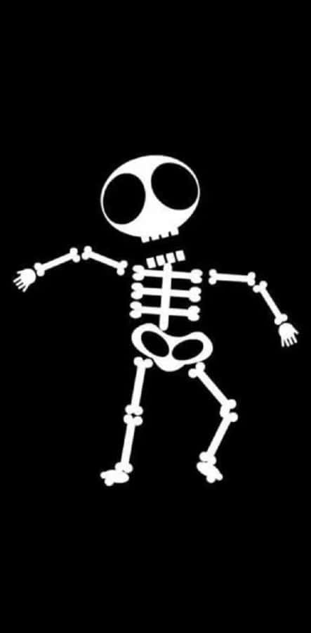 Cartoon Skeleton Black Background Wallpaper