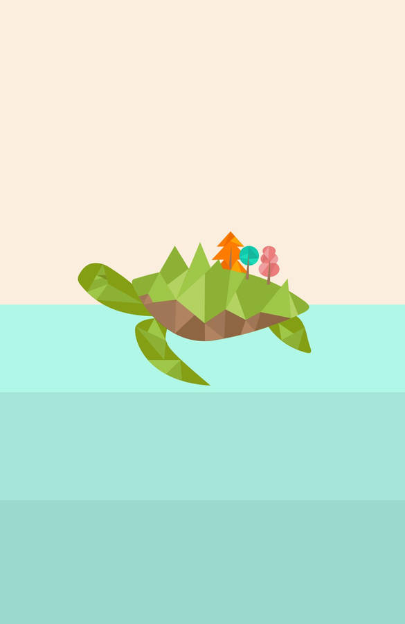 Cartoon Turtle Vector Art Wallpaper