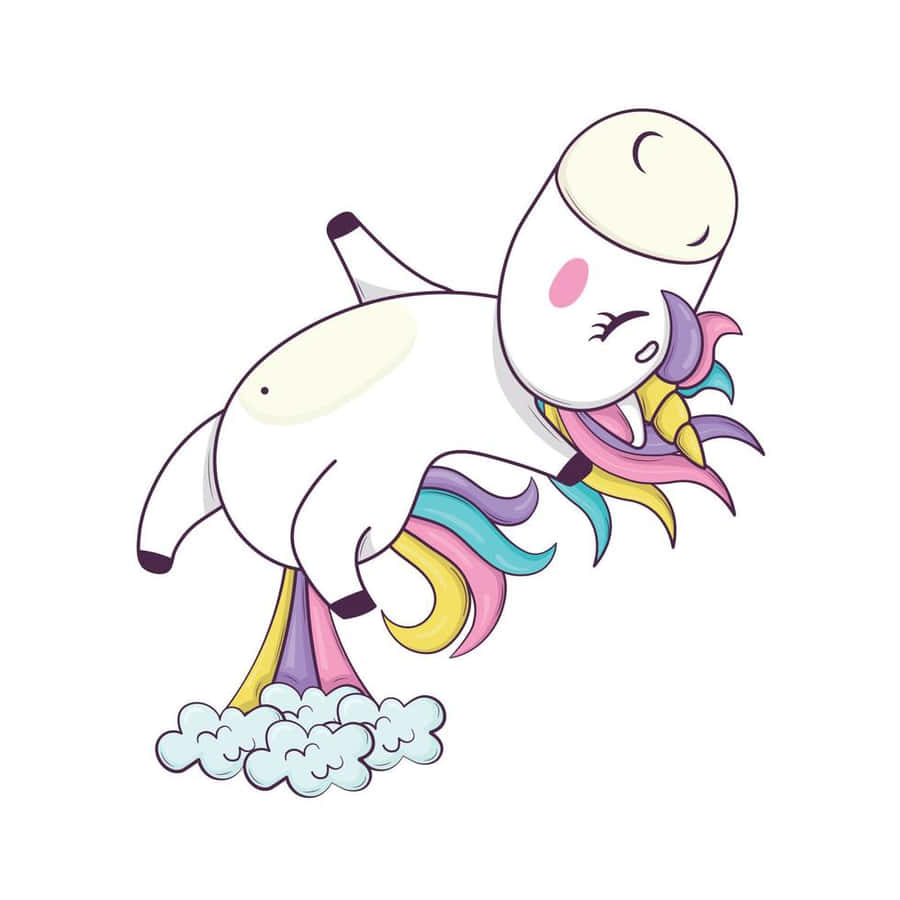 Cartoon Unicorn Farting Rainbows Wallpaper