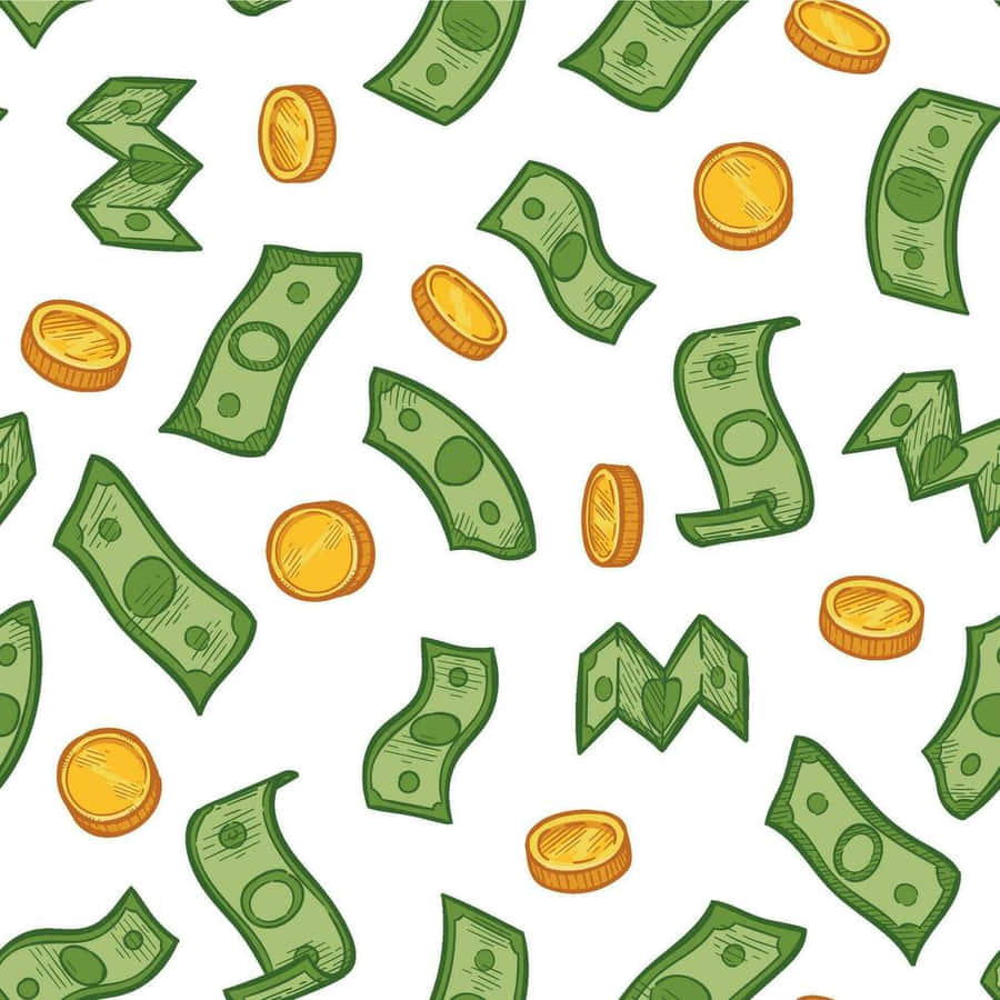 Cash_and_ Coins_ Pattern Wallpaper