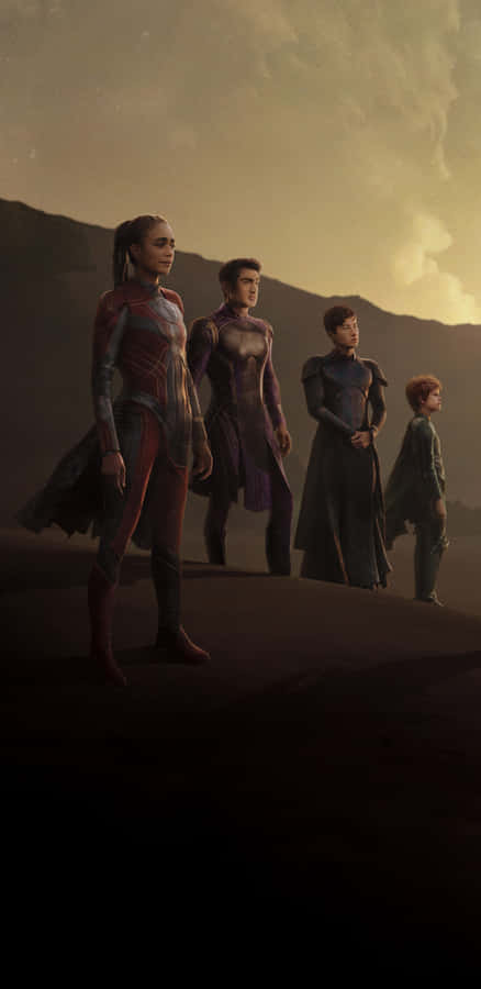 Cast Of Marvel's Eternals Comes Together To Form One Powerful Team. Wallpaper