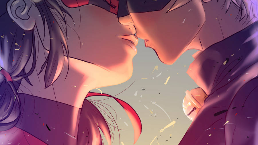 Cat Noir And Ladybug Kissing Wallpaper