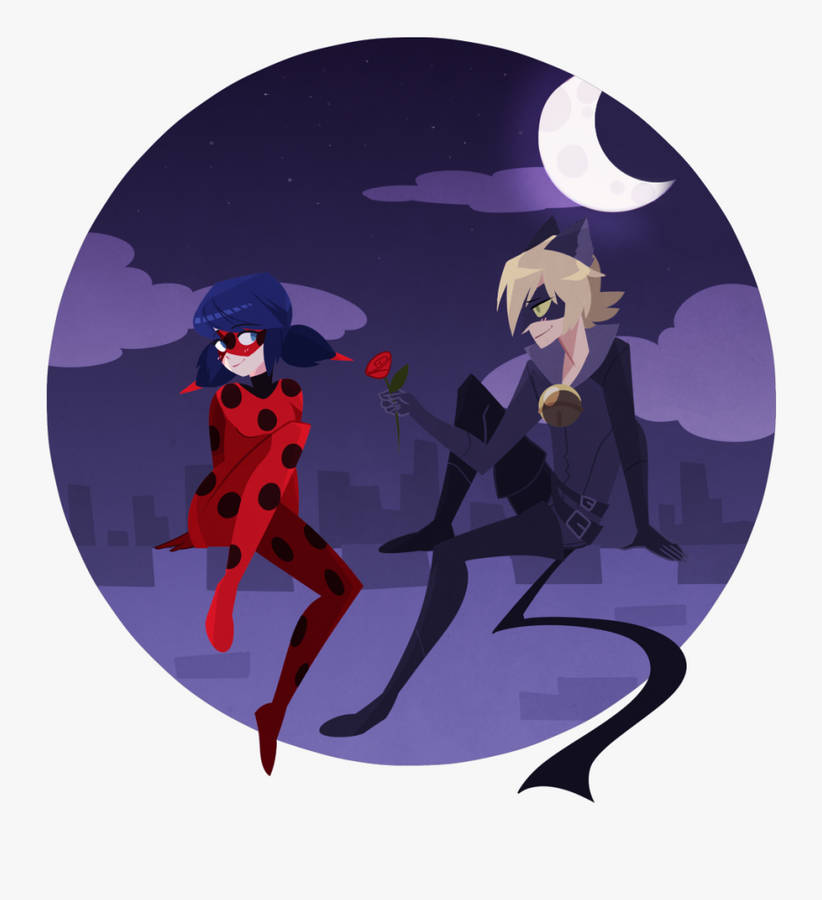 Cat Noir Under The Moonlight Wallpaper