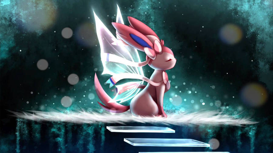 Catch A Glimpse Of The Enchanting Pokemon Sylveon Wallpaper