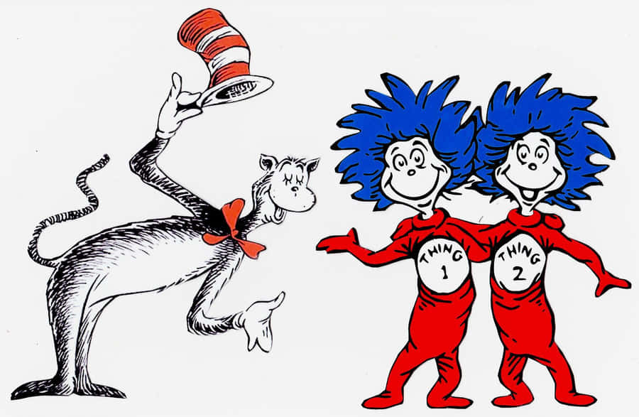 Catinthe Hatand Thing1and Thing2 Wallpaper