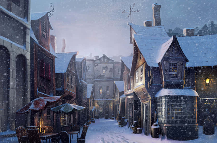 Celebrate A Magical Christmas At Hogwarts Wallpaper