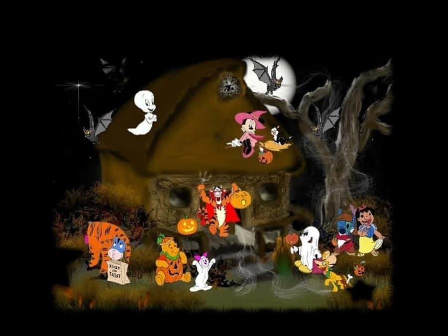 Celebrate Halloween In Spooky Animated Style! Wallpaper