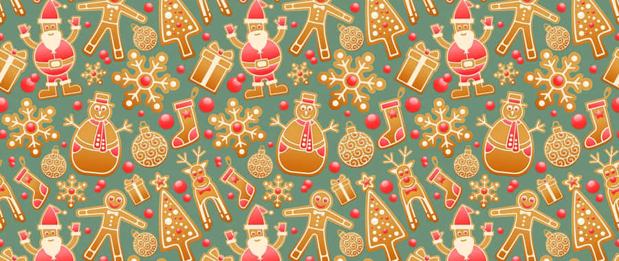 Celebrate The Holidays With A Festive Christmas Pattern Wallpaper