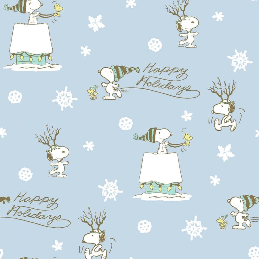 Celebrate The Winter Holidays With The Peanuts Gang Wallpaper