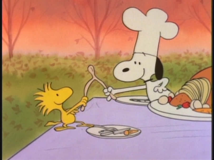 Celebrating Thanksgiving With Snoopy Wallpaper