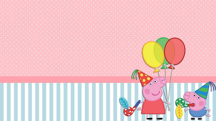 Celebration With Peppa Pig Ipad Wallpaper