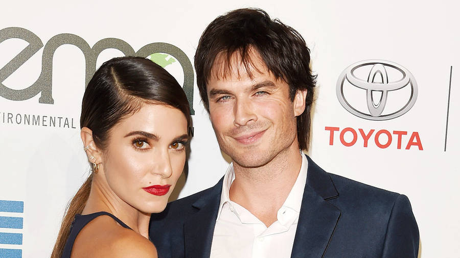 Celebrities Nikki Reed And Ian Somerhalder Wallpaper