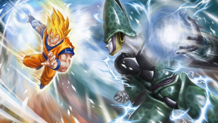 Cell Vs Goku Dragon Ball Super Fanart Wallpaper