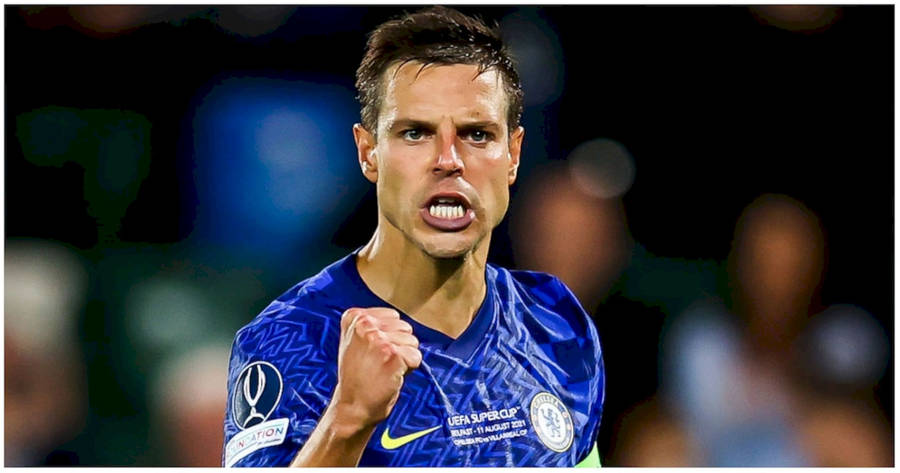 César Azpilicueta Doing A Fist Pump Wallpaper