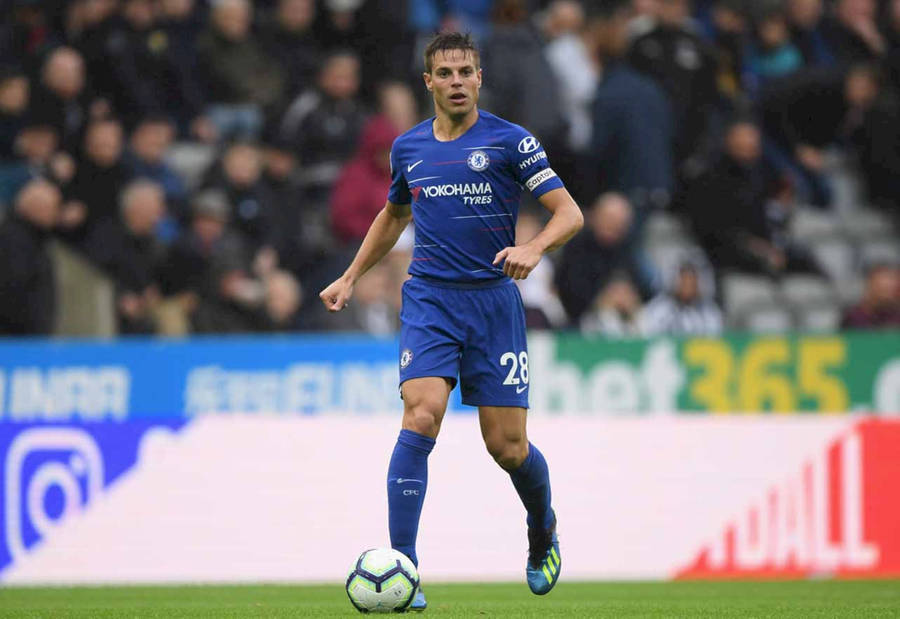 César Azpilicueta In Blue Uniform Wallpaper