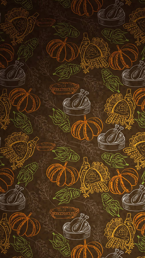 Chalk Art Thanksgiving Iphone Wallpaper