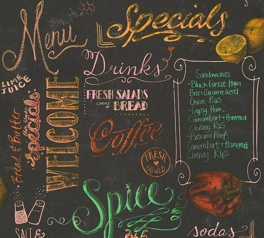 Chalkboard With Menu Wallpaper