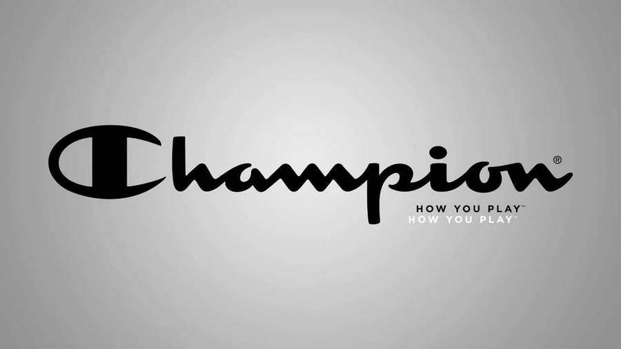 Champion Logo In Black Wallpaper