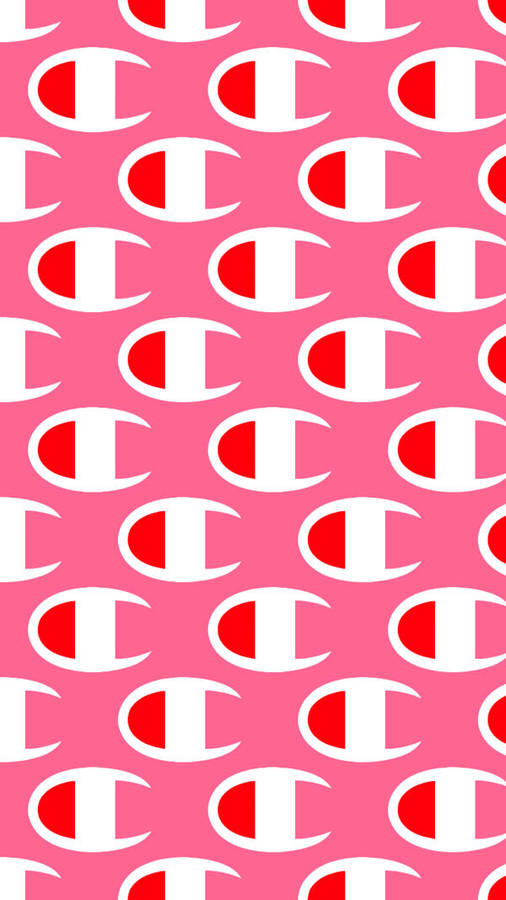 Champion Logo In Pink Patterns Wallpaper