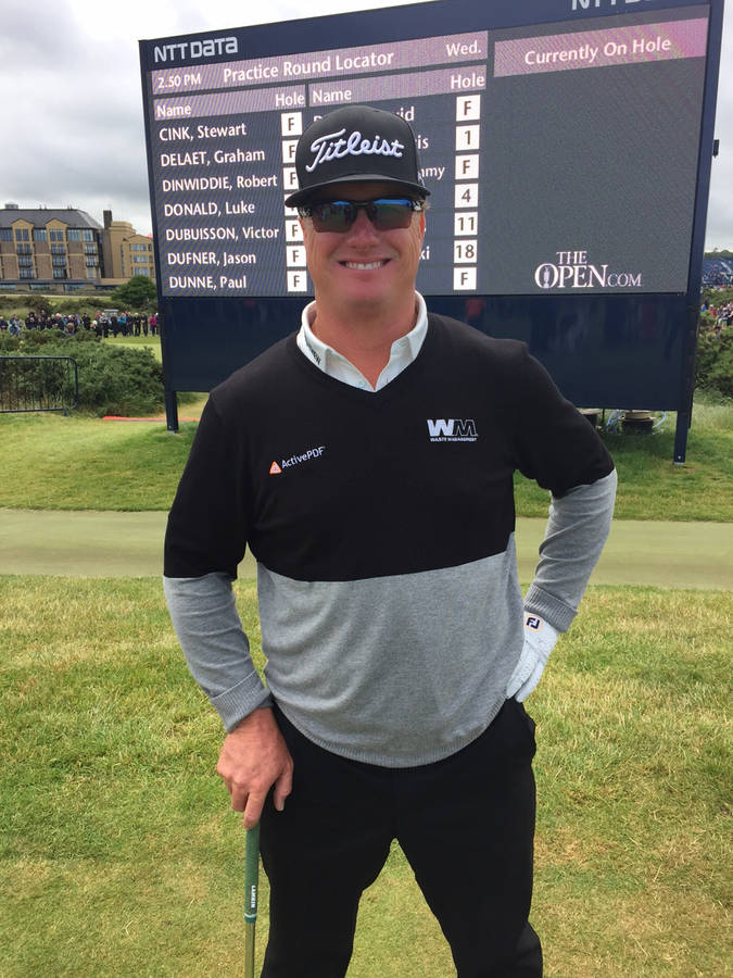 Charley Hoffman Grinning Near Scoreboard Wallpaper