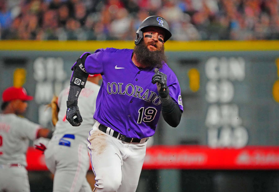 Charlie Blackmon In Purple Uniform Wallpaper