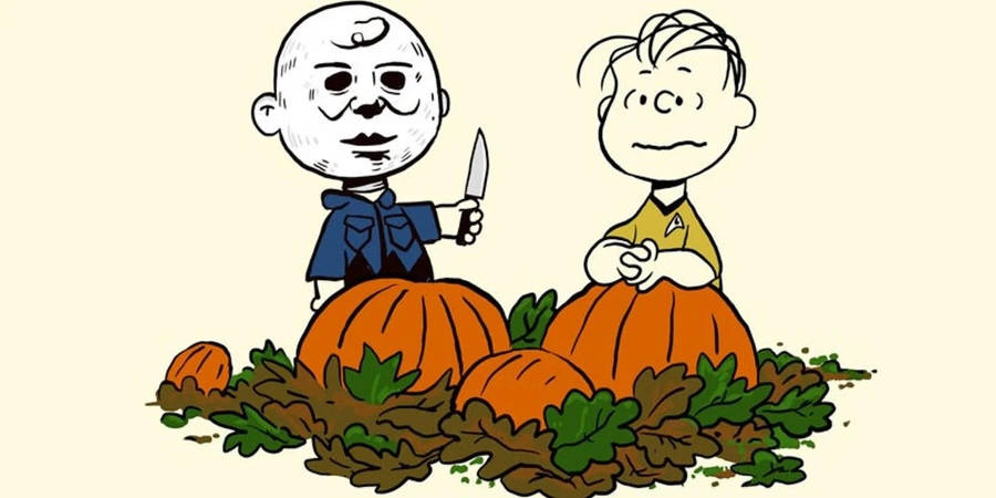 Charlie Brown And Linus Halloween Art Wallpaper