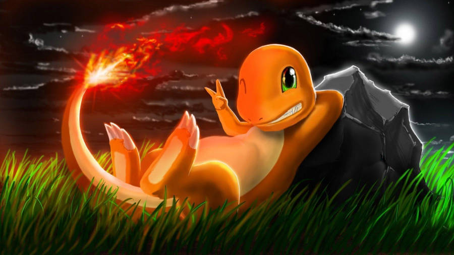 Charmander At Night Wallpaper