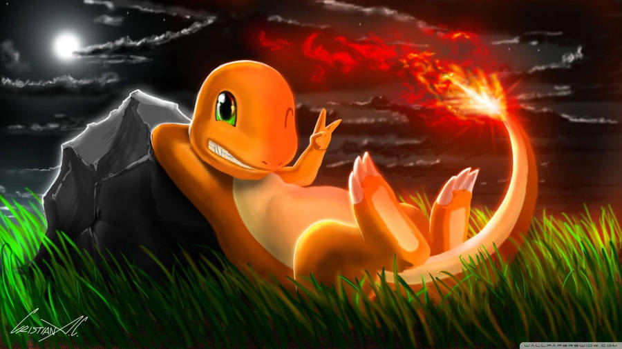 Charmander Peace Sign Pokémon 4k Wallpaper