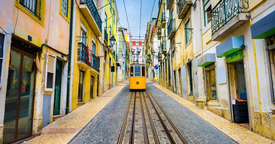 Charming Street Lisbon Wallpaper